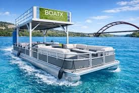 BOATX double decker party boat on Lake Travis in Austin, Texas